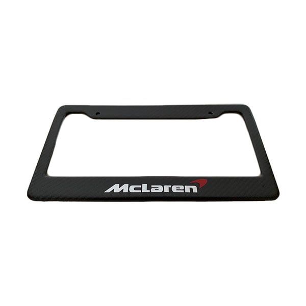 License Plate Frames ZXFOOG Carbon Fiber - 2 Pack Black Aluminum E